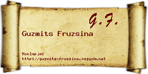 Guzmits Fruzsina névjegykártya